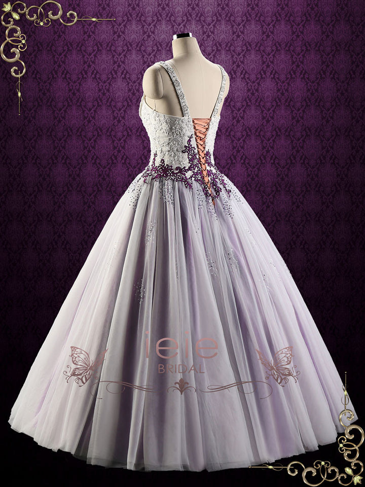 Purple Lace Ball Gown Style Wedding Dress | Violet