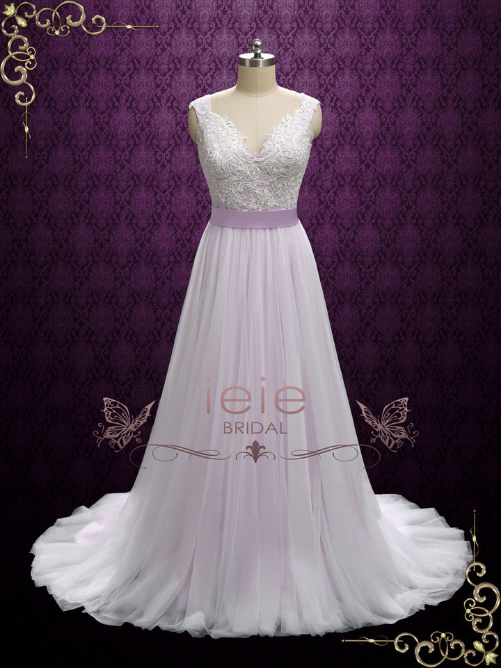 Purple Fairytale Wedding Dress with Lace and Soft Tulle SERA Purple Fairytale Wedding Dress with Lace and Soft Tulle SERA