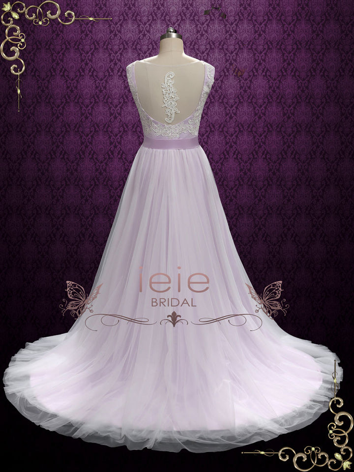 Purple Fairytale Wedding Dress with Lace and Soft Tulle SERA