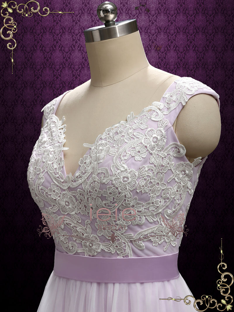 Purple Fairytale Wedding Dress with Lace and Soft Tulle SERA – ieie