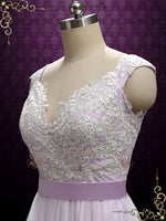 Purple Fairytale Wedding Dress with Lace and Soft Tulle SERA