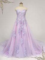 Strapless Purple Lace Wedding Dress ZORANA