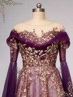 Unique Purple Gold Medieval Wedding Dress ANNORA