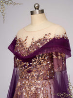 Unique Purple Gold Medieval Wedding Dress ANNORA
