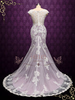 Ready To Wear Purple Mermaid Lace Wedding Dress JULY