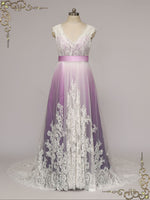 Unique Purple Changing Color Wedding Dress DOROTHEA