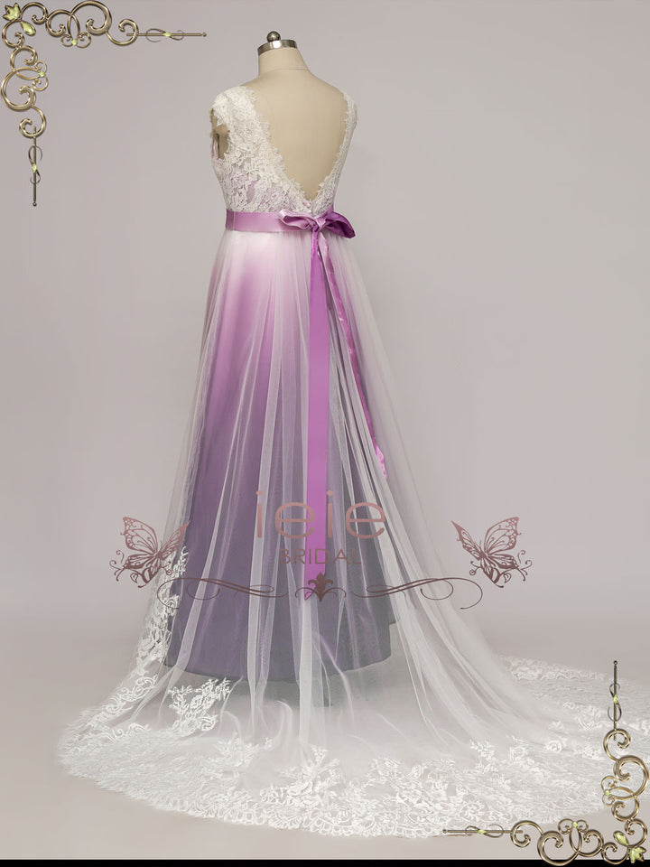 Unique Purple Changing Color Wedding Dress DOROTHEA