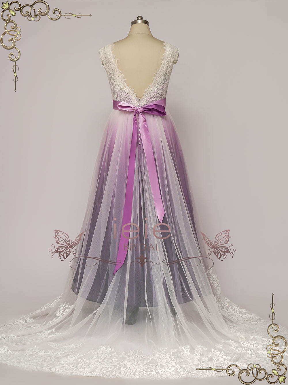 Unique Purple Changing Color Wedding Dress DOROTHEA