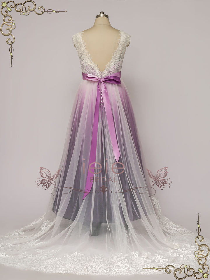 Unique Purple Changing Color Wedding Dress DOROTHEA
