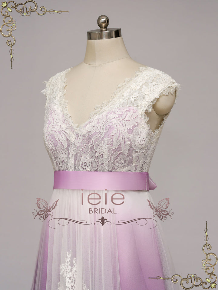 Unique Purple Changing Color Wedding Dress DOROTHEA