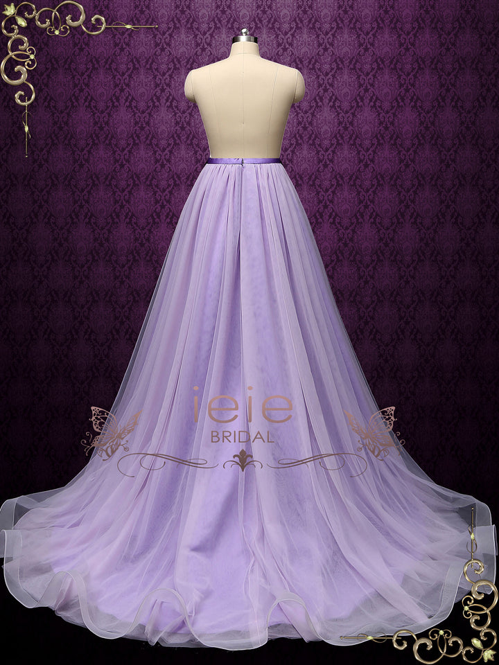 Purple Tulle Skirt with Horsehair Hem ZARIA