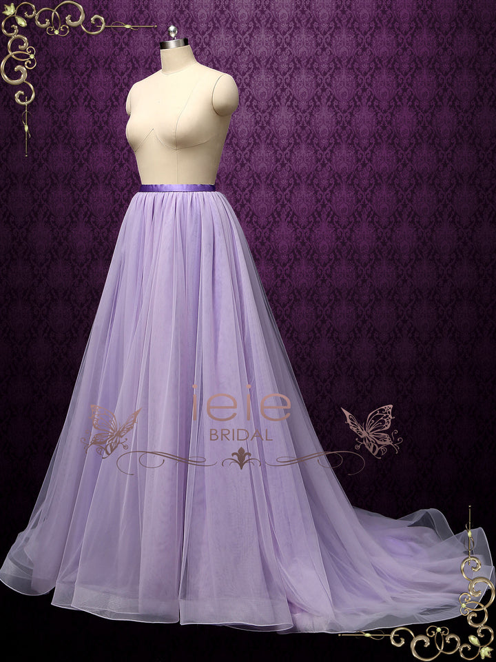 Purple Tulle Skirt with Horsehair Hem ZARIA