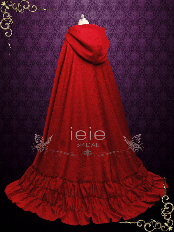 Vintage Style Long Red Cloak with Hood SCARLETT – ieie