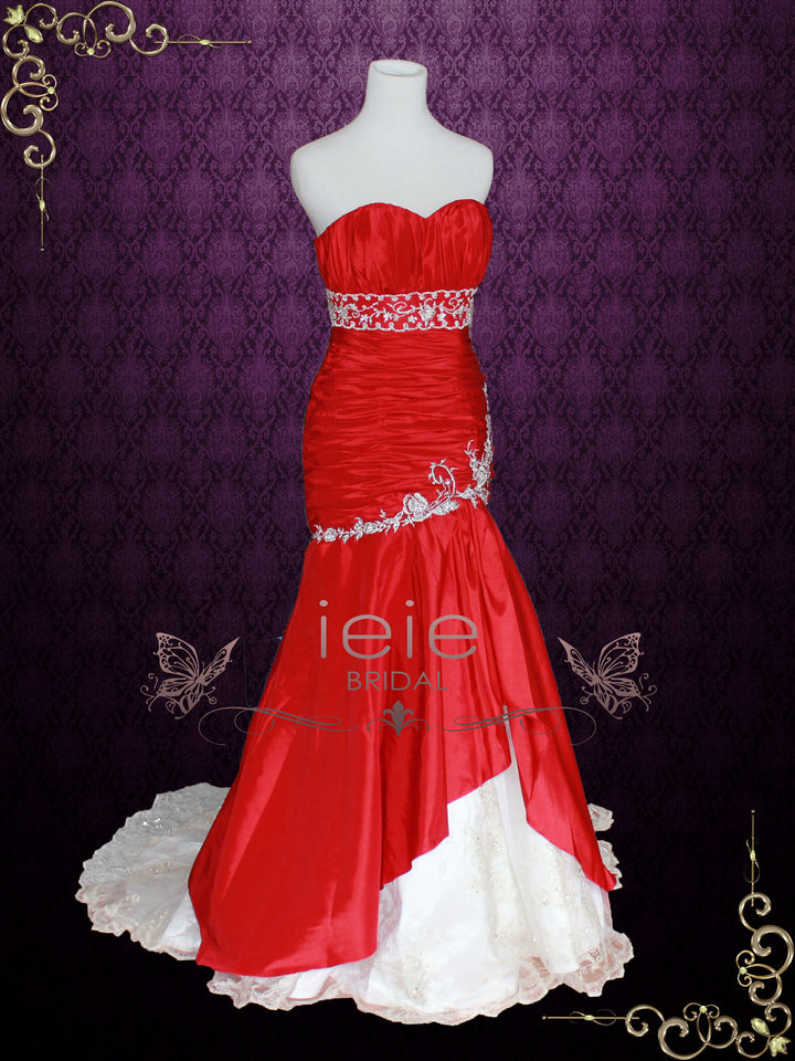 Strapless Red Mermaid Wedding Dress OLIVIA