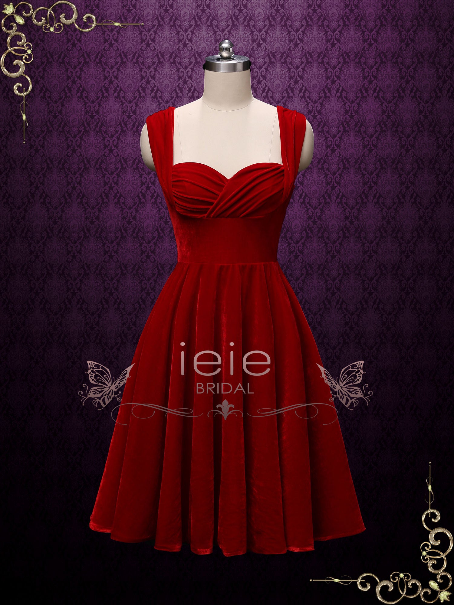 Scarlet Retro Red Tea Length Casual Dress