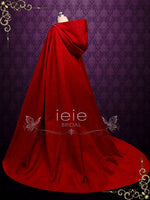 Vintage Style Long Red Cloak with Hood SCARLETT