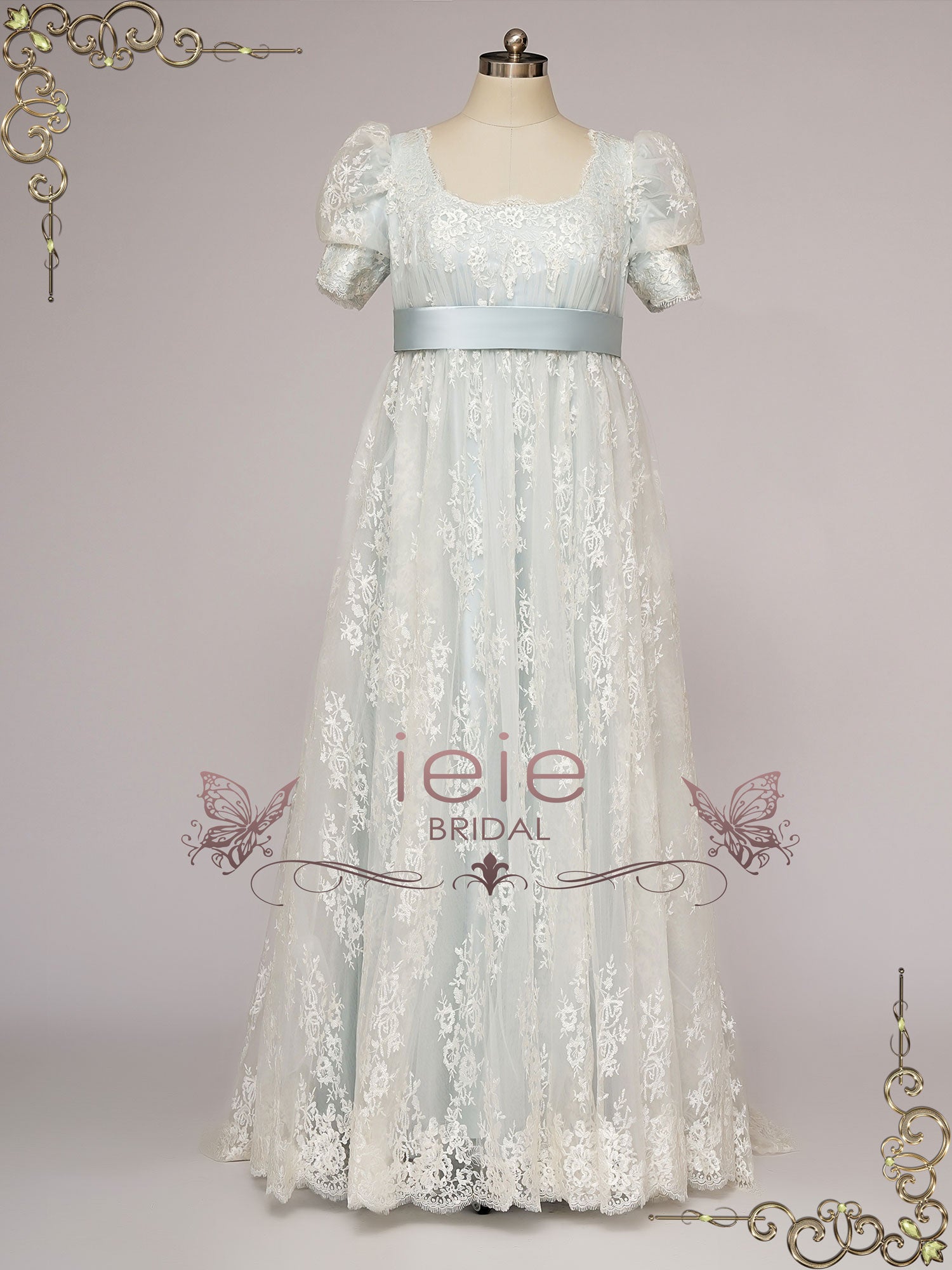 Blue Regency Era Inspired Ball Dance Dress ELOISE