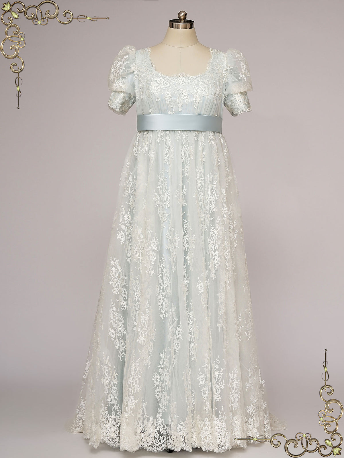 Blue Regency Era Inspired Ball Dance Dress ELOISE