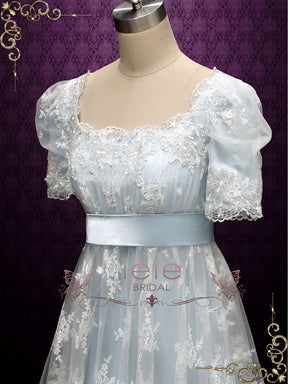 Powder Blue Regency Lace Evening Ball Gown HELENA – ieie