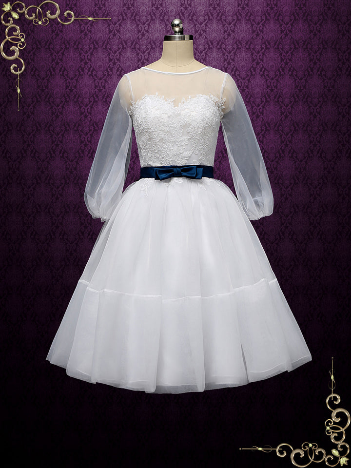 Vintage Style Short Lace Wedding Dress KALIE