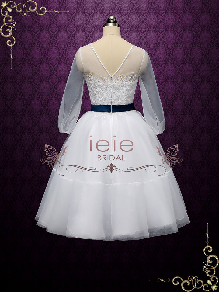 Vintage Style Short Lace Wedding Dress KALIE