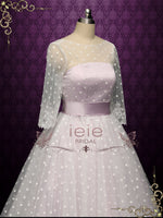 Retro Short Purple Polka Dot Wedding Dress BEVERLY