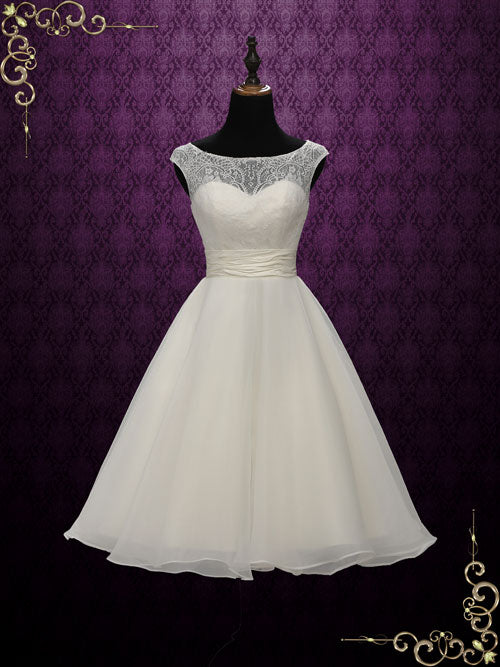 Ready to Wear Short Retro Tea Length Lace Wedding Dress BREE