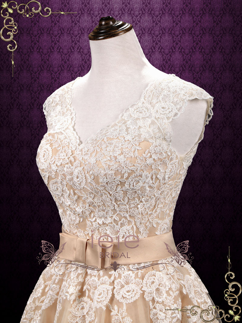 Tea Length Short Lace Wedding Dress DEBBIE