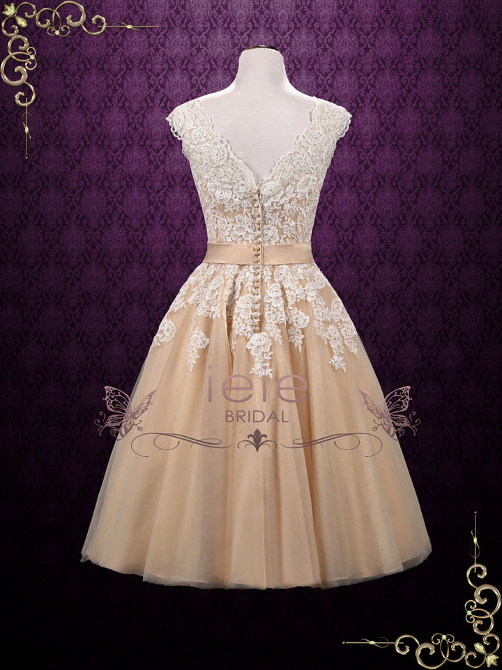 Tea Length Short Lace Wedding Dress DEBBIE