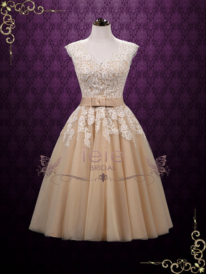 Tea Length Short Lace Wedding Dress DEBBIE