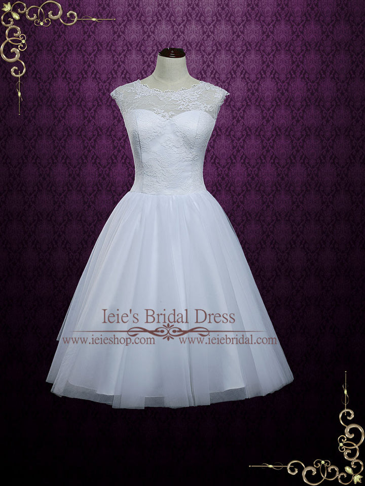 Short Lace Tea Length Wedding Dress | Mia