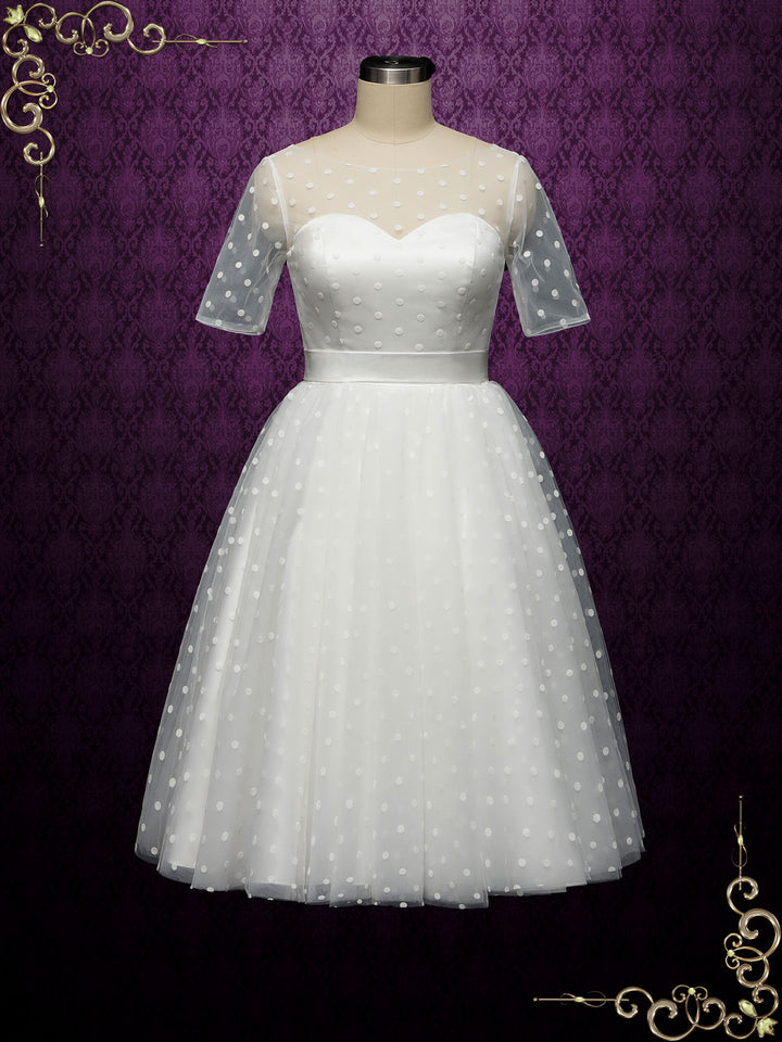Retro Polka Dot Short Wedding Dress BRIELLE
