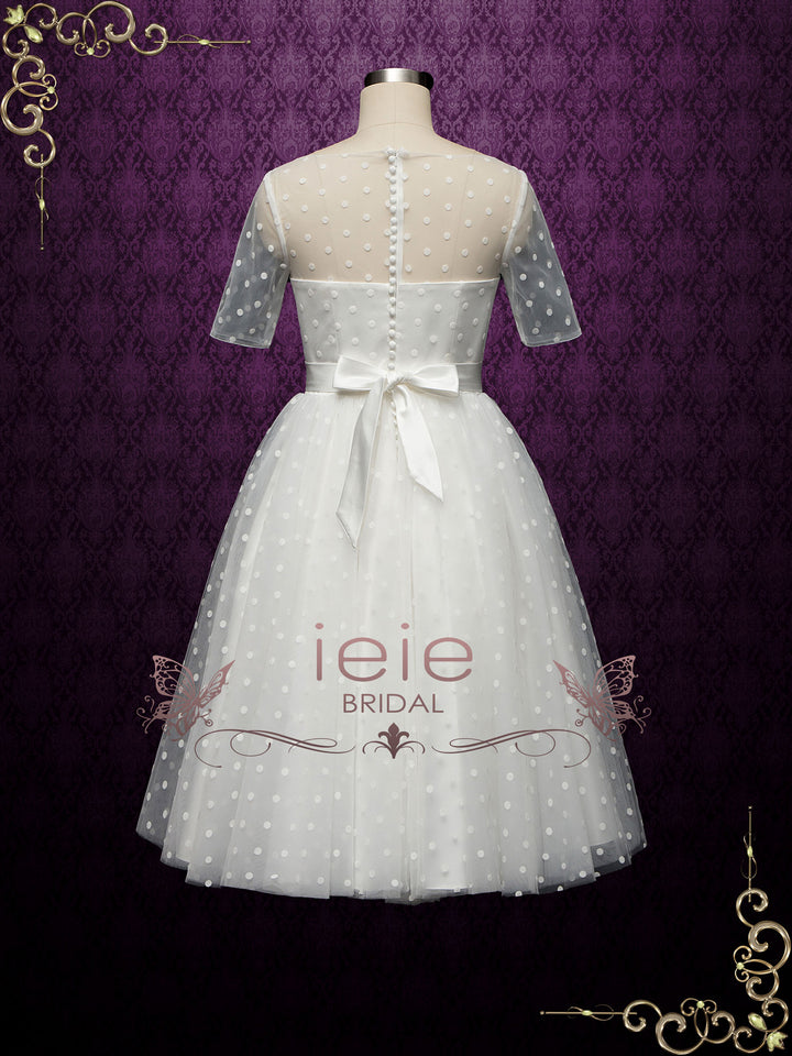 Retro Polka Dot Short Wedding Dress BRIELLE