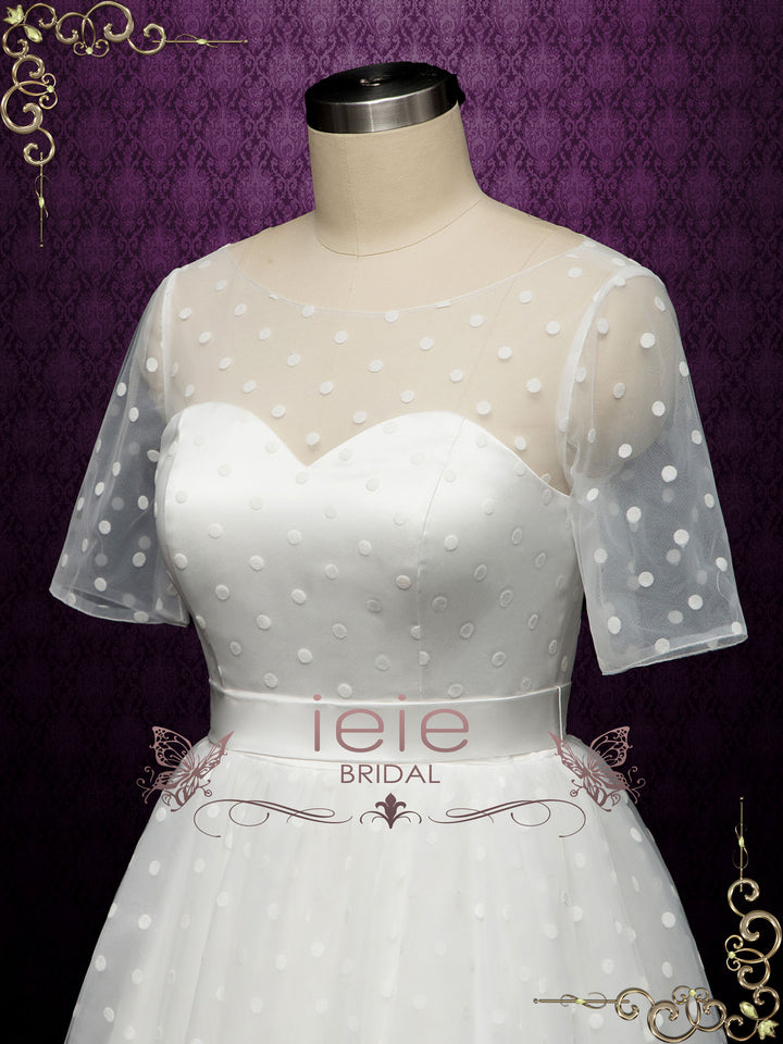 Retro Polka Dot Short Wedding Dress BRIELLE