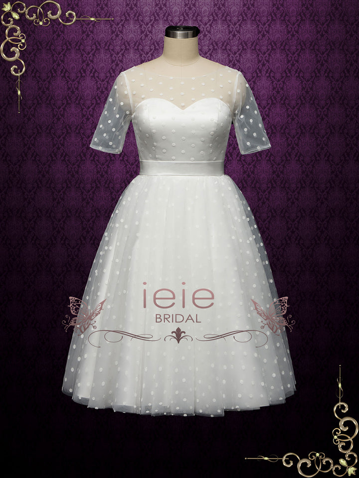 Retro Polka Dot Short Wedding Dress BRIELLE