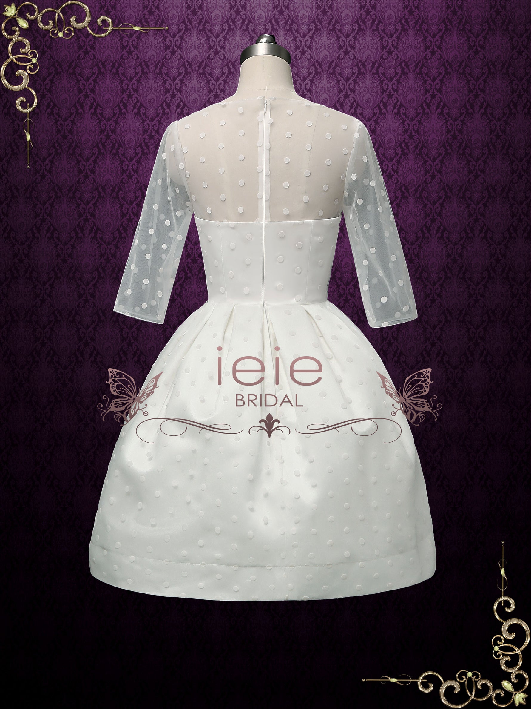 Retro Short Polka Dot Wedding Dress DORA