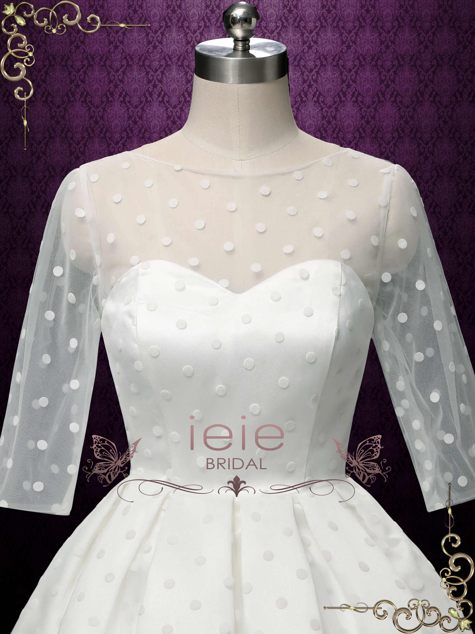 Retro Short Polka Dot Wedding Dress DORA – ieie