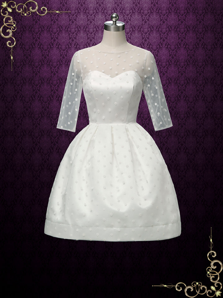 Retro Short Polka Dot Wedding Dress DORA