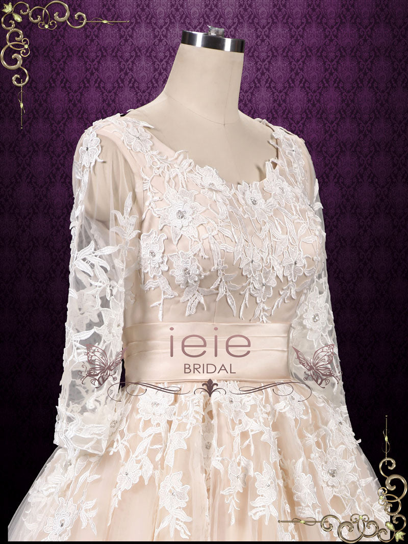 Retro 50s Vintage Style Wedding Dress with Sleeves | Marina