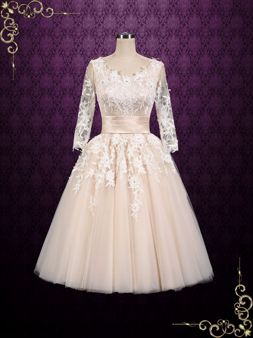 Retro 50s Vintage Style Wedding Dress with Sleeves | Marina