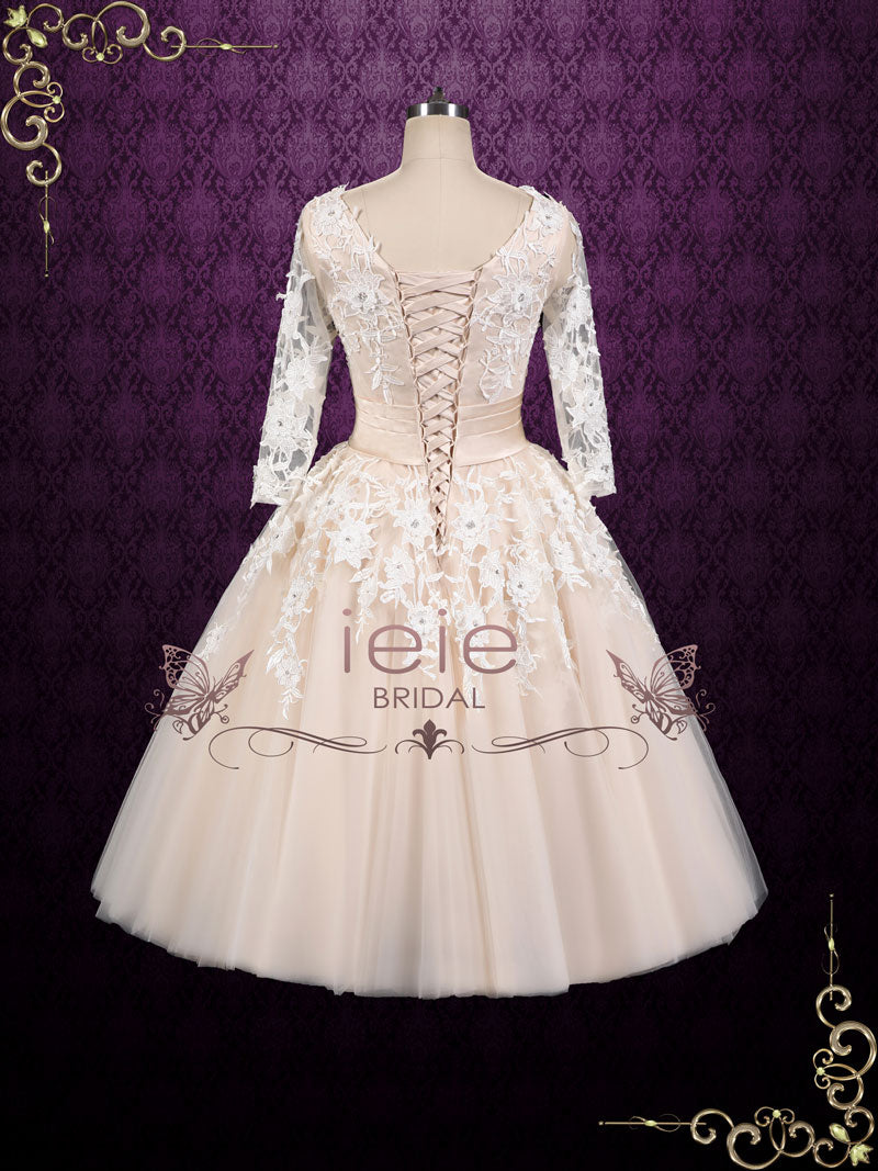 Retro 50s Vintage Style Wedding Dress with Sleeves | Marina