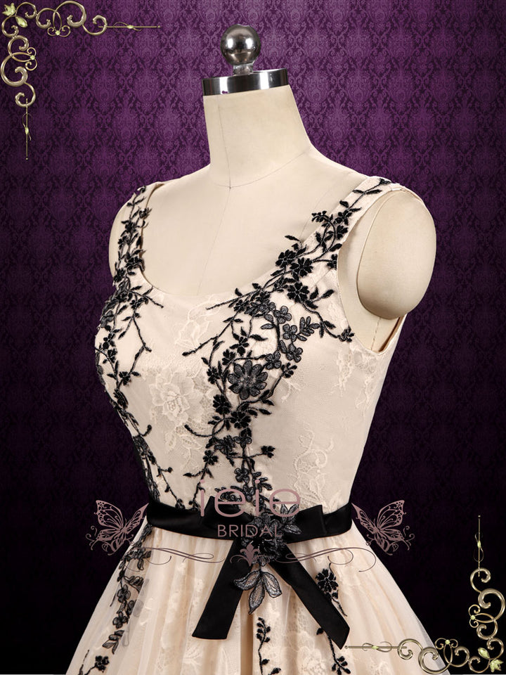 Short Lace Formal Dress with Black Lace | Cora Size 16 / Customize Short Lace Formal Dress with Black Lace | Cora Size 16 / Customize