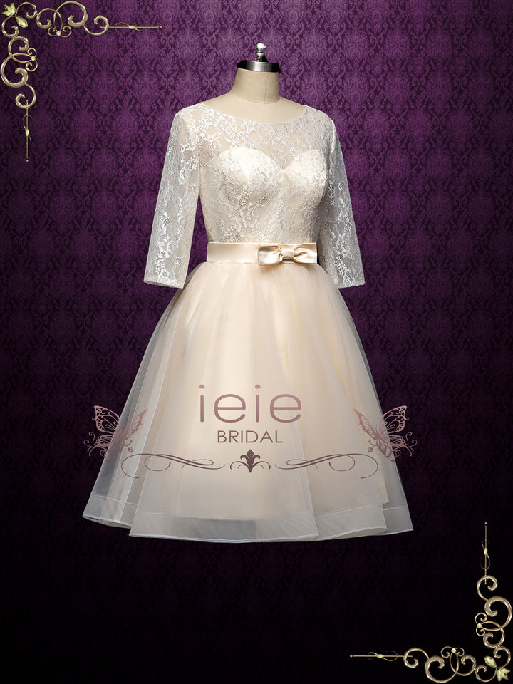 Short Champagne Reception Court Wedding Dress HARLEY