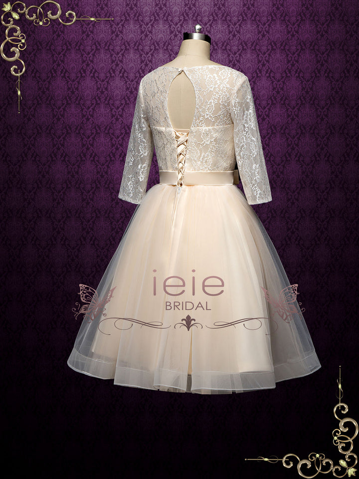 Short Champagne Reception Court Wedding Dress HARLEY