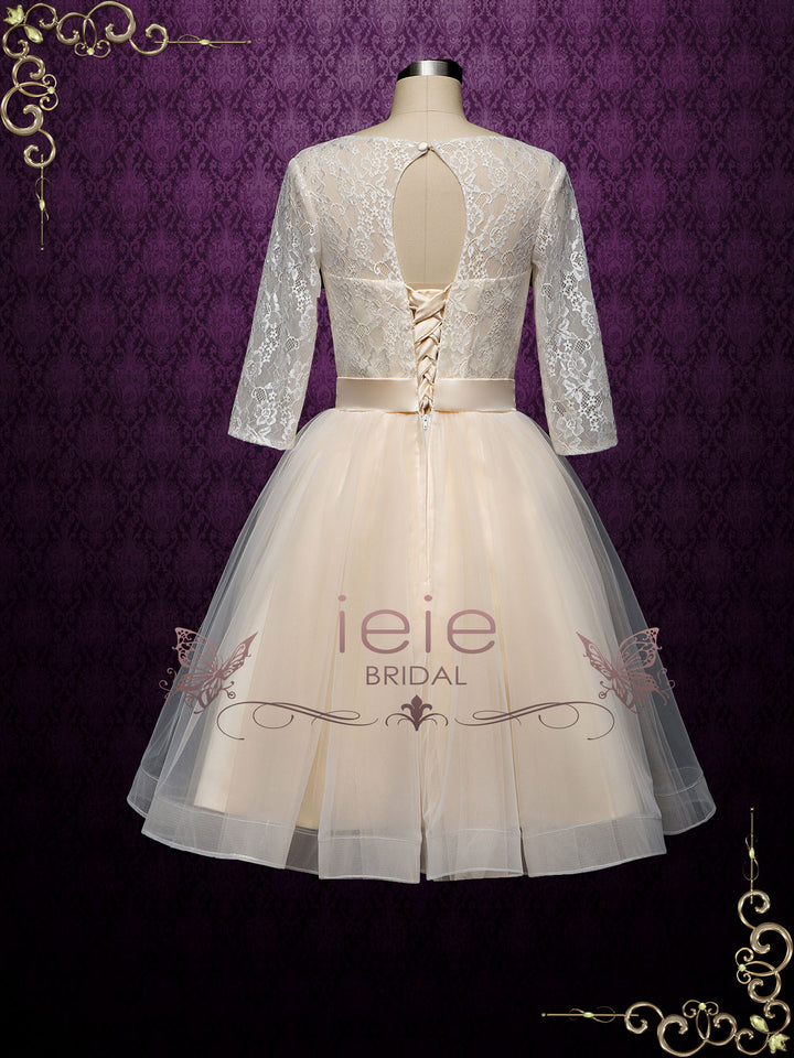 Short Champagne Reception Court Wedding Dress HARLEY