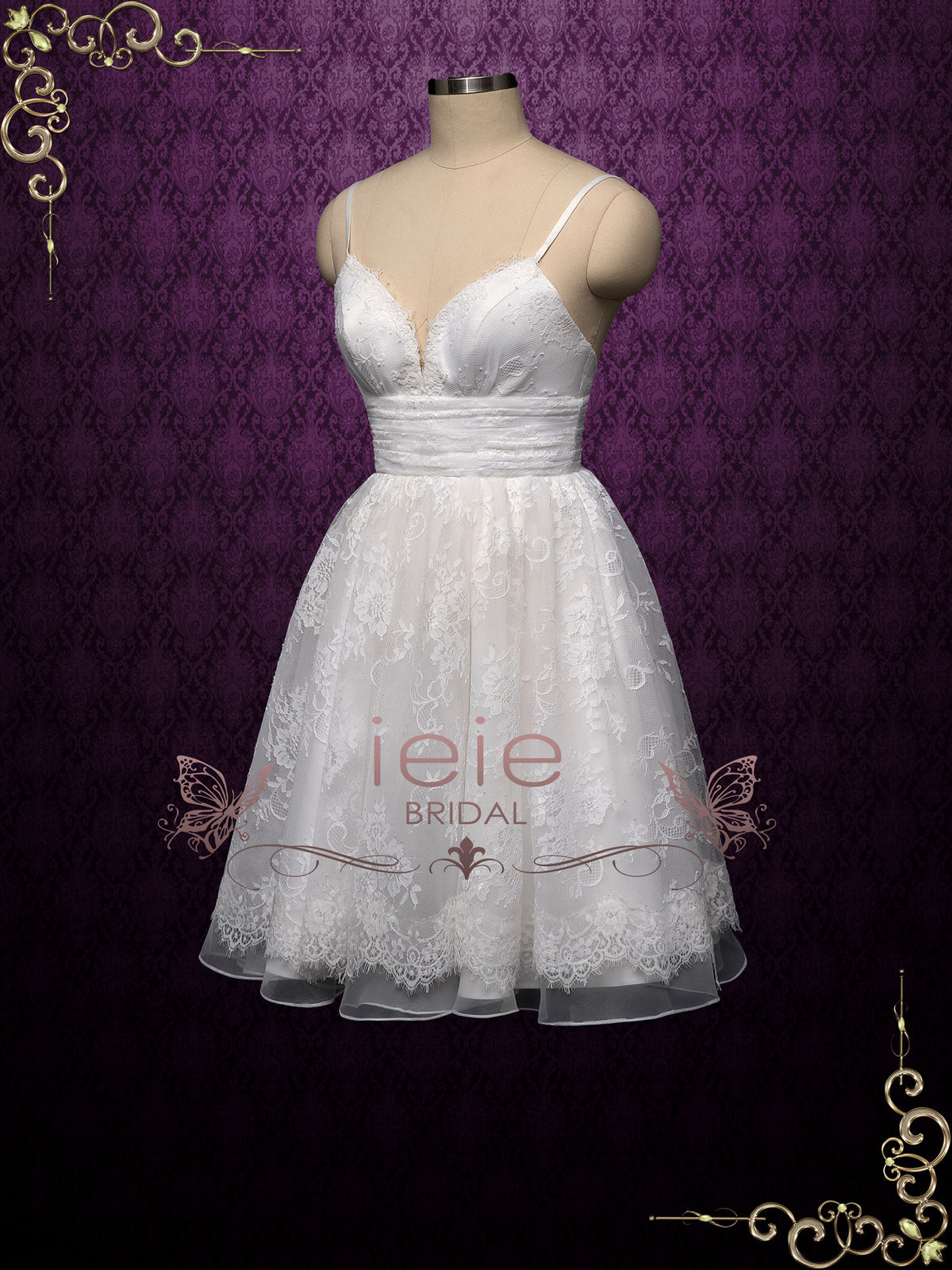 Short Lace Reception Wedding Dress ELIA