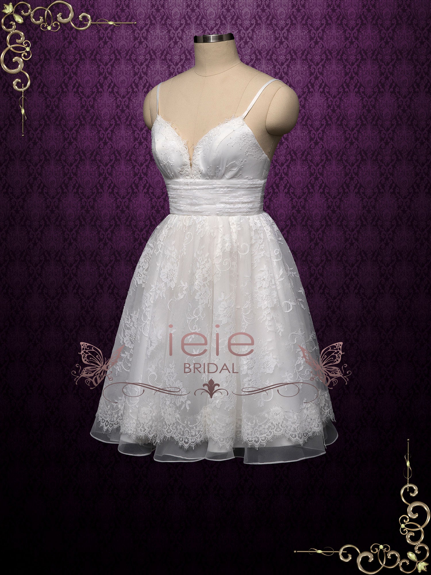 Short Lace Reception Wedding Dress ELIA