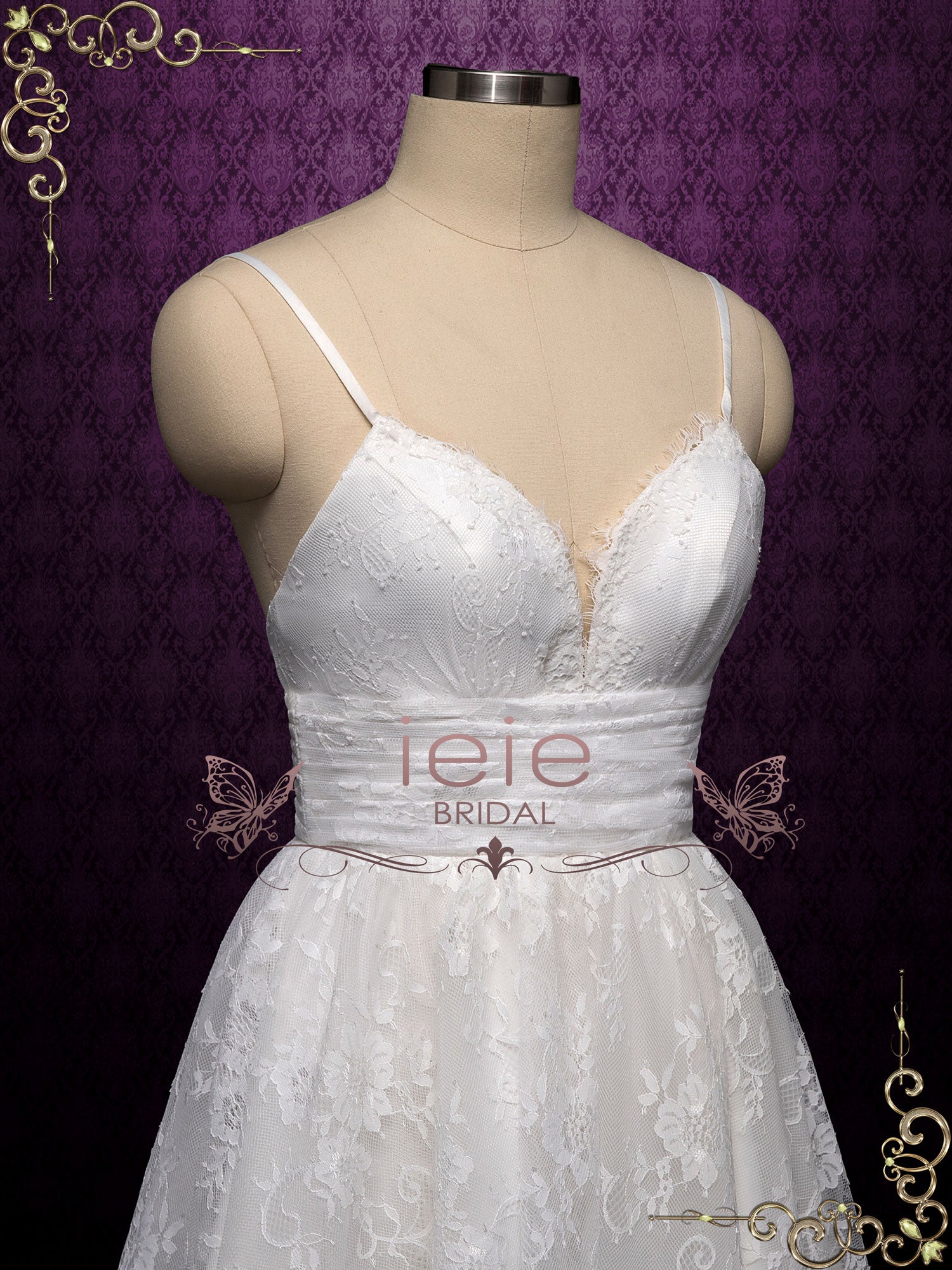 Short Lace Reception Wedding Dress ELIA