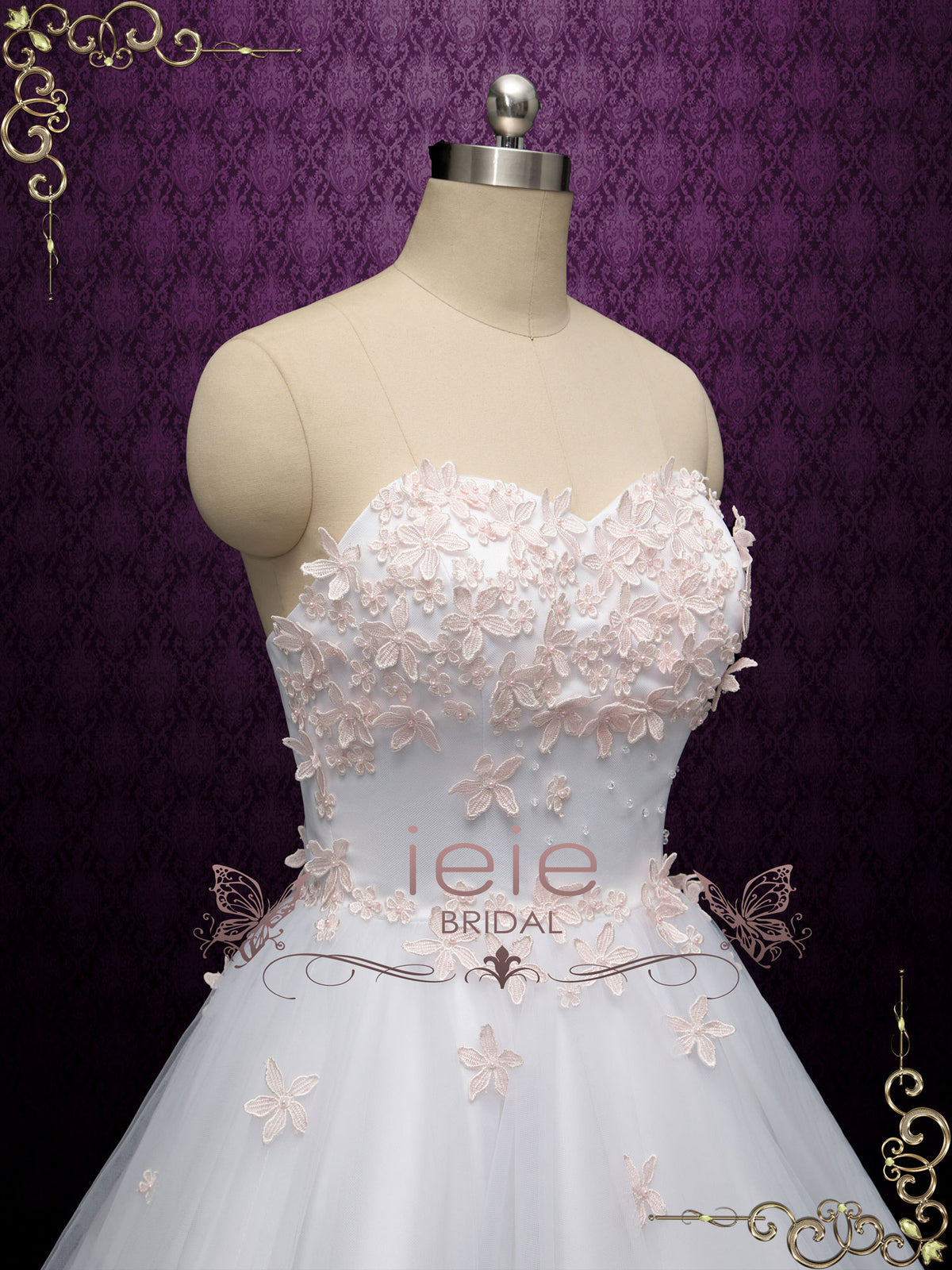 Short Cherry Blossom Strapless Wedding Dress ALIA