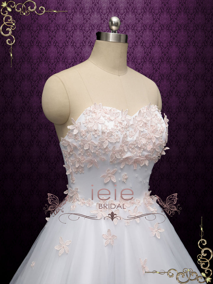 Short Cherry Blossom Strapless Wedding Dress ALIA